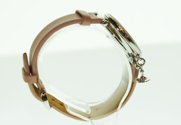 ヴィヴィアン・ウエストウッド Vivienne Westwood オーブチャーム パステル ピンク レザー 腕時計 レディース腕時計103T-54