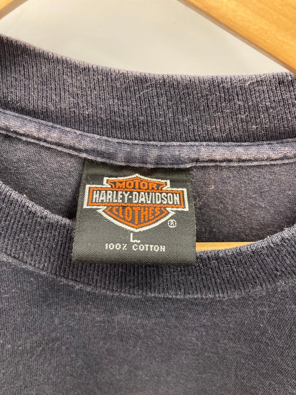 ハーレーダビッドソン Harley-Davidson 90s ©1993 Vintage ヴィンテージ タスマニアデビル ワーナー US古着 半袖 キャラT 黒 Tシャツ ブラック Lサイズ 101MT-2990