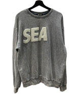ウィンダンシー WIND AND SEA SEA CHENILLE EMB SULFUR CREW NECK  スウェット トレーナー ウォッシュ加工 灰色 WDS-O-SIG-24-Q2-CS-01 スウェット 刺繍 グレー Lサイズ 104MT-1569