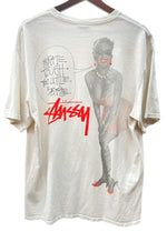 ステューシー STUSSY Skate Tough Tee T-shirt 半袖 カットソー クルーネック コットン ホンジュラス製 バックプリント WHITE 白 Tシャツ ロゴ ホワイト Lサイズ 104MT-1786