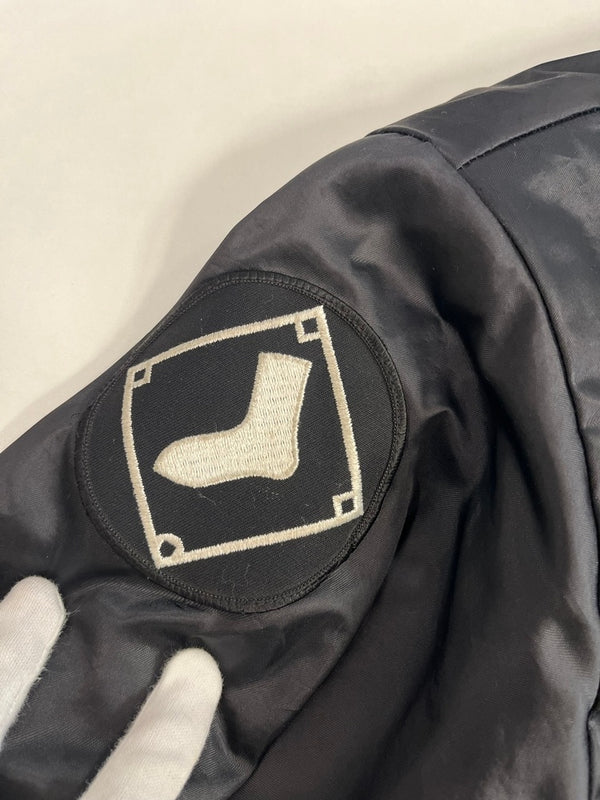 スイングスター Swingster 90s～ WhiteSOX stadium jacket ホワイトソックス スタジャン 黒 US古着 ジャケット ブラック Lサイズ 101MT-4612