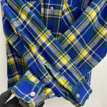 【曜日割引対象外】 ヴィンテージ vintage 40's Manhattan チェックウールシャツ 長袖シャツ ブルー 2サイズ 201MT-4701 VB