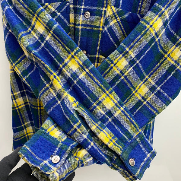 【曜日割引対象外】 ヴィンテージ vintage 40's Manhattan チェックウールシャツ 長袖シャツ ブルー 2サイズ 201MT-4701 VB