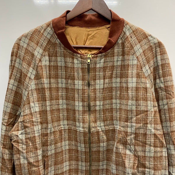 【曜日割引対象外】 ヴィンテージ vintage ~60's チェック ウール ジャケット ブラウン 201MT-4785 VB
