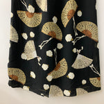 カネコイサオ kaneko isao ワンダフルワールド 扇子柄 ロングスカート スカート ブラック 201LB-103