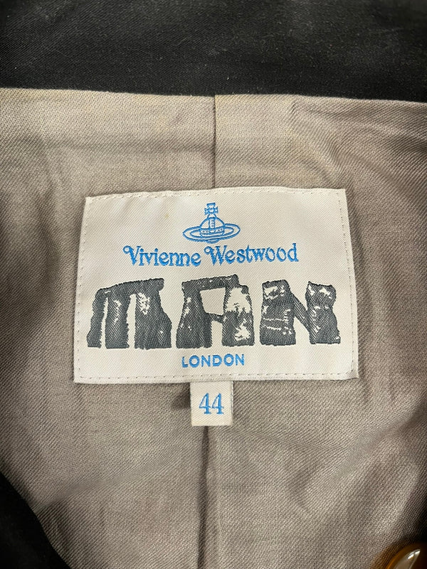ヴィヴィアンウエストウッド  Vivienne Westwood MAN trench coat トレンチコート ライカ期 黒 4445-1301 表記サイズ44 ジャケット ブラック 101MT-4630