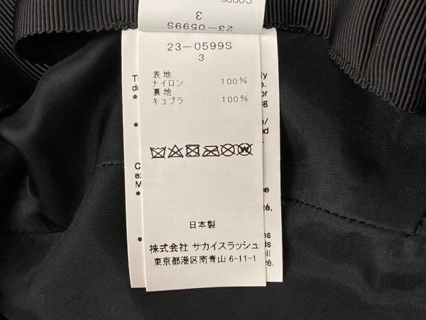 サカイ sacai 23SS NYLON TWILL DOUBLE BRIM HAT ナイロン ツイル ダブル ブリム ハット バケハ 帽子 灰 23-0599S 帽子 メンズ帽子 ハット ロゴ グレー 104H-63