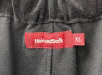 ハイドアンドシーク HIDE AND SEEK HIDEANDSEEK Velouer Polo Half Pants セットアップ 半袖ポロシャツ ロゴ ブラック XLサイズ 201MT-2353