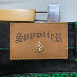 サプライヤー SUPPLIER FIRE PATTERN STITCH LOGO DENIM デニム ブラック Mサイズ 201MB-1169