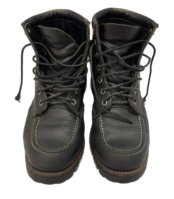 チペワ CHIPPEWA 6" BLACK MOCC RETRO BOOTS 6インチ ワークブーツ レザーブーツ 25061 メンズ靴 ブーツ ワーク ブラック 8 1/2 E 101-shoes1765