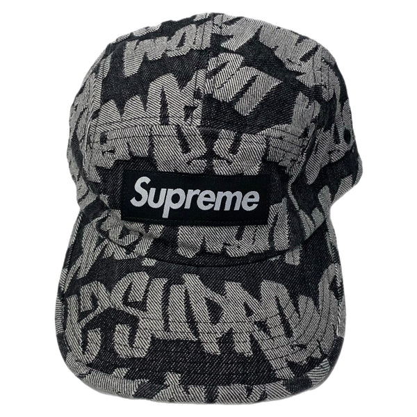 【中古】シュプリーム SUPREME 22SS ファット ティップ デニム キャンプ キャップ Fat Tip Jacquard Denim Camp Cap 帽子 メンズ帽子 ブラック 201goods-693