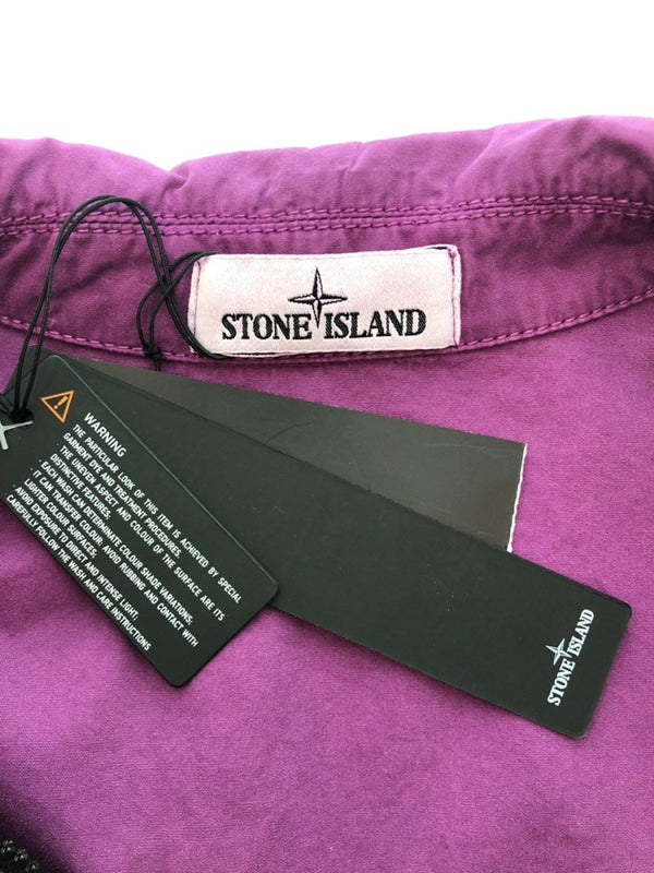 ストーンアイランド STONE ISLAND 2 POCKET COTTON SHIRT JACKET ポケット コットン シャツ ジャケット ジップアップ 紫 7515113WN ジャケット 無地 パープル Mサイズ 104MT-12