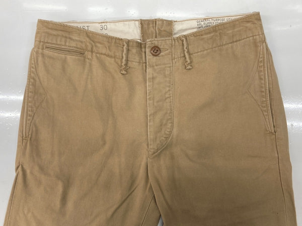 ダブルアールエル RRL OFFICER CHINO オフィサーズ チノ ボタンフライ フィールドチノ Ralph Lauren 薄茶 無地 チノパン ベージュ サイズ 30/30 104MB-380