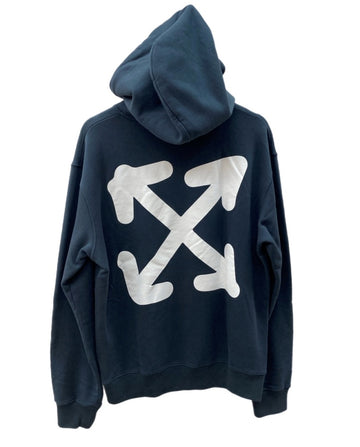 オフホワイト OFF-WHITE 22AW Face Arrow Slim Hoodie フェイス アロー スリム フーディ パーカー 紺 OMBB097F22FLE009 パーカ ロゴ ネイビー Mサイズ 104MT-1470