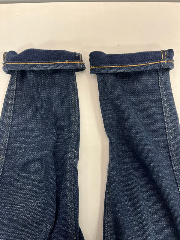 ジュンヤワタナベマン JUNYA WATANABE MAN COMME des GARCONS コムデギャルソン 刺し子 パンツ サルエル インディゴ レザー切替パンツ AD2014 WO-P012  ボトムスその他 ブルー Sサイズ 101MB-766