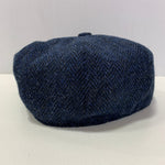 【中古】ハリスツイード MANNIX HAT Co  8パネル 帽子 メンズ帽子 ハンチング・キャスケット ネイビー 201goods-798