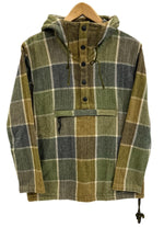 ウエストライド WEST RIDE PULLORVER SNAP HOODIE プルオーバーパーカー チェック フーディ  パーカ グリーン Sサイズ 101MT-4097