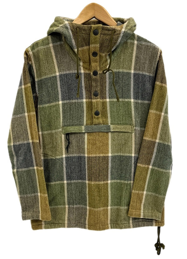 ウエストライド WEST RIDE PULLORVER SNAP HOODIE プルオーバーパーカー チェック フーディ  パーカ グリーン Sサイズ 101MT-4097
