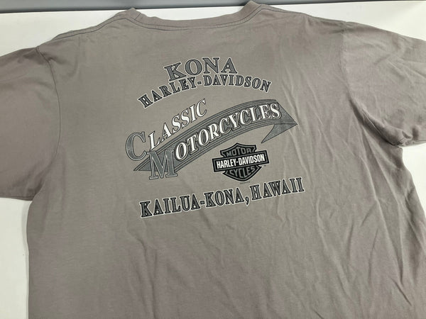 ハーレーダビッドソン Harley-Davidson 00's An American Edition MORTERCYCLE イーグル モーターサイクル バイク バーアンドシールドロゴ 両面 プリント - Tシャツ ブラウン 101MT-4540