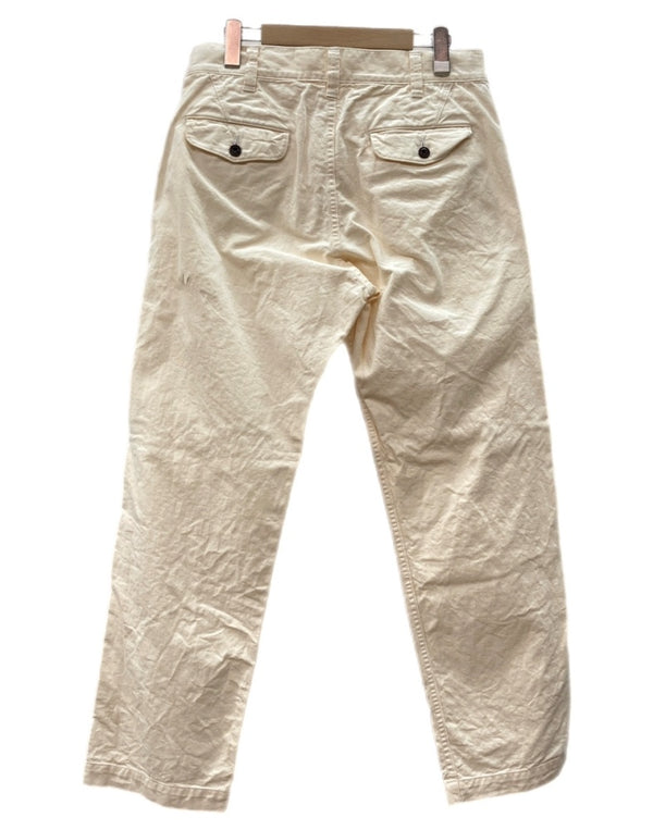 コムデギャルソン COMME des GARCONS HOMME WORK PANTS ワーク パンツ ジップフライ トラウザーズ 白 無地 HM-P018 ボトムスその他 ホワイト Sサイズ 104MB-399