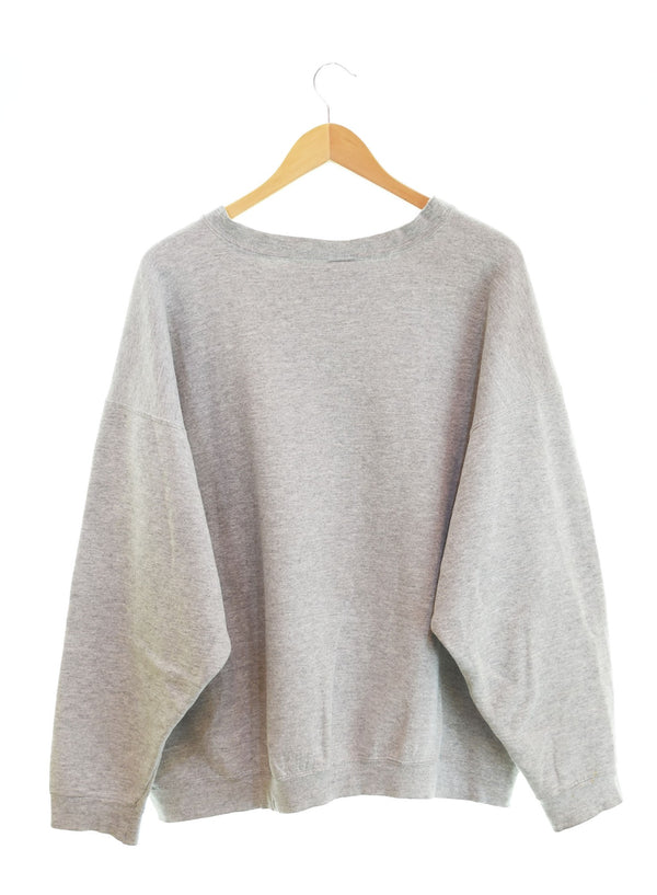 ナイキ NIKE 90s 90's USA製 アメリカ製 銀タグ ワンポイント スウォッシュ スウェット 刺繍 ロゴ スウェット グレー LLサイズ 103MT-2296