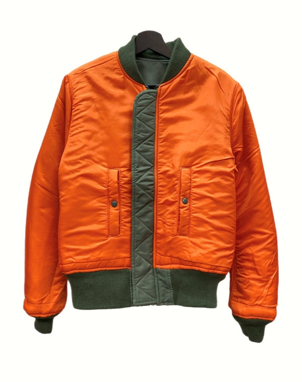 ウィンダンシー WIND AND SEA 19AW REVERSIBLE MA-1 リバーシブル ジャケット フライト アウター オレンジ 緑 WDS-19A-JK-07 ジャケット 無地 カーキ Lサイズ 104MT-882