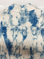 フェンチェンワン Feng Chen Wang TRUCKER JACKET トラッカー ジャケット タイダイ ストレッチ ボタン アウター 白 青 FUS17JK23 ジャケット 総柄 ホワイト Mサイズ 104MT-2105