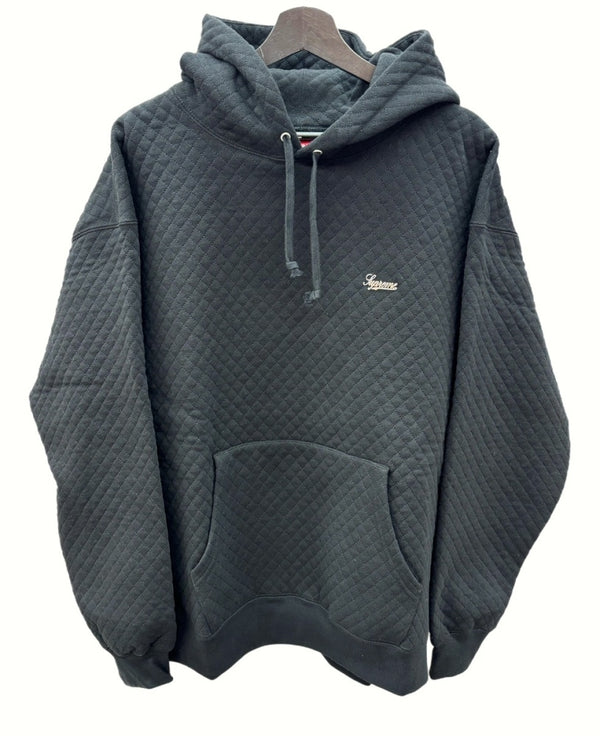 シュプリーム SUPREME 23SS Micro Quilted Hooded Sweatshirt マイクロ キルテッド フーディー スウェット パーカー 黒 パーカ ロゴ ブラック XLサイズ 104MT-1097