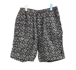 ステューシー STUSSY 19ss Bones Beach Short 80's復刻 スカル ボーン 総柄 ビーチショーツ ショートパンツ ハーフパンツ ブラック Mサイズ 101MB-611