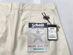 ショット SCHOTT TC DOUBLE PLEATED SHORTS  TC ダブル プリ―ツ ショーツ 生成り 無地 3126039 ハーフパンツ ベージュ XLサイズ 104MB-272