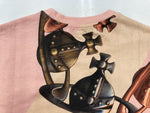 ヴィヴィアンウエストウッド Vivienne Westwood 23SS Orb logo print Classic Graphic T-shirt オーブ 総柄 グラフィック 半袖 カットソー クルーネック PINK 3G01000G-J004M-GO Tシャツ ロゴ ピンク XSサイズ 104LT-160