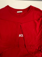 モンクレール MONCLER GENIUS ジーニアス 半袖カットソー 赤 ロゴプリント バックプリント Tシャツ レッド Sサイズ 101MT-4420