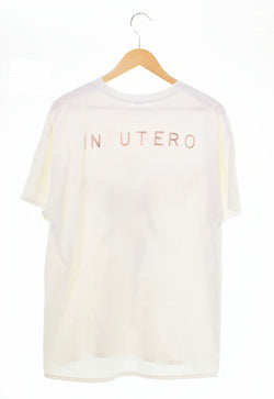 バンドTシャツ BAND-T 90’s NIRVANA  IN UTERO イン・ユーテロ バンT ロックT 袖裾ダブル タグ欠損 表記なし Tシャツ ホワイト 103MT-819