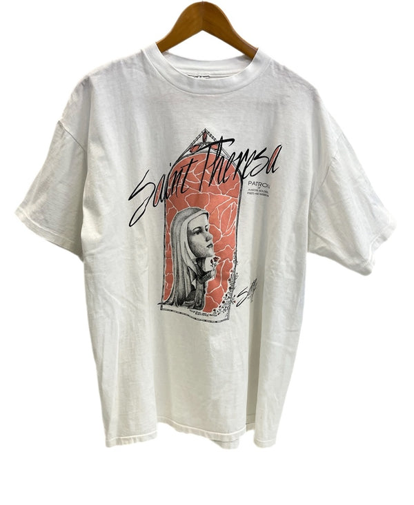 ヴィンテージ vintage 90s ©1992 Saint Teresa アートTシャツ プリントTシャツ  白 XL Tシャツ ホワイト LLサイズ 101MT-4667