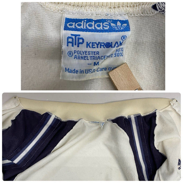 【曜日割引対象外】 アディダス adidas 70's 80's ATP トラックジャケット USA製 ジャージ ホワイト Mサイズ 201MT-4842 VB