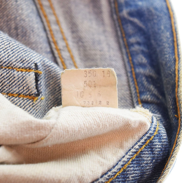 リーバイス Levi's 70's 501 66 Single 66前期 75年製 ボタン裏 6 VINTAGE ヴィンテージ スモールe リペア 均等V デニム ブルー W34L33 103MB-575
