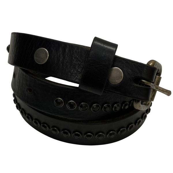 【曜日割引対象外】 【中古】エイチティーシー HTC SOLID BRASS スタッズ ベルト・サスペンダー メンズベルト ブラック 201goods-673 VB