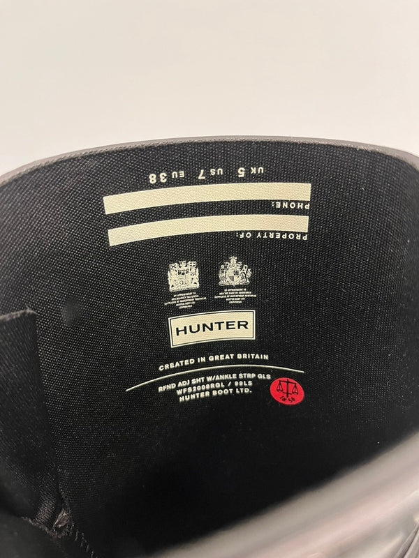 ハンター HUNTER リファインド アジャスタブル グロス ショート バックストラップ 黒 WFS2008RGL レディース靴 ブーツ その他 ブラック UK5（参考サイズ25CM） 101sh-2222