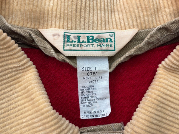 エルエルビーン L.L.Bean 80s 80年代 HBT ヘリンボーン カバーオール ブランケット ハンティング USA製 ジャケット 無地 カーキ Lサイズ 104MT-1988