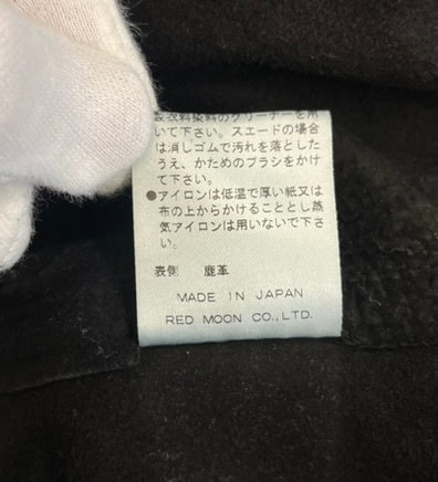 レッドムーン RED MOON ウエスタンシャツ レザーシャツ 鹿革 ディアスキン コンチョボタン 黒  表記サイズ38 ジャケット ブラック 101MT-4496