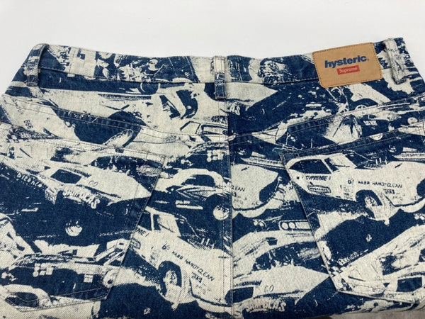 シュプリーム SUPREME × HYSTERIC GLAMOUR ヒステリックグラマー 24FW Cars Baggy Jean バギー ジーンズ 青 総柄 デニム ブルー サイズ 34 104MB-291