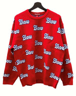 シュプリーム SUPREME 23AW Blow Sweater ブロー セーター ニット クルーネック 赤 セーター ロゴ レッド Mサイズ 104MT-606