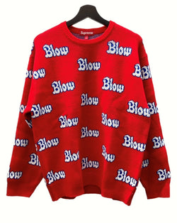 シュプリーム SUPREME 23AW Blow Sweater ブロー セーター ニット クルーネック 赤 セーター ロゴ レッド Mサイズ 104MT-606