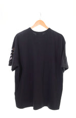 ブラックコムデギャルソン  BLACK COMME des GARCONS NIKE 23SS  オーバーサイズ スリーブ メッセージプリント 半袖Tシャツ 黒 1K-T102 Tシャツ プリント ブラック Sサイズ 103MT-588