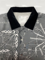 サカイ sacai 20SS × Dr Woo ドクター ウー Bandana Print Shirt バンダナ アロハ プリント シャツ 開襟 半袖 灰 20-02337M サイズ 3 半袖シャツ 総柄 グレー 104MT-1708