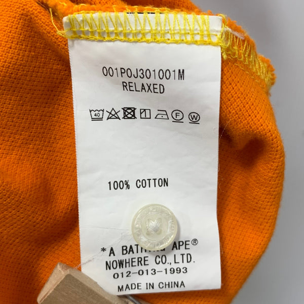 アベイシングエイプ A BATHING APE 1J30112001 半袖ポロシャツ イエロー XLサイズ 201MT-4817