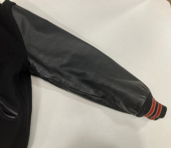 バトウィン BUTWIN 80's 80年代 黒タグ ウールメルトン スタジャン varsity jacket  袖レザー アメリカ製 MADE IN USA VINTAGE ヴィンテージ   ジャケット ブラック Sサイズ 101MT-5018