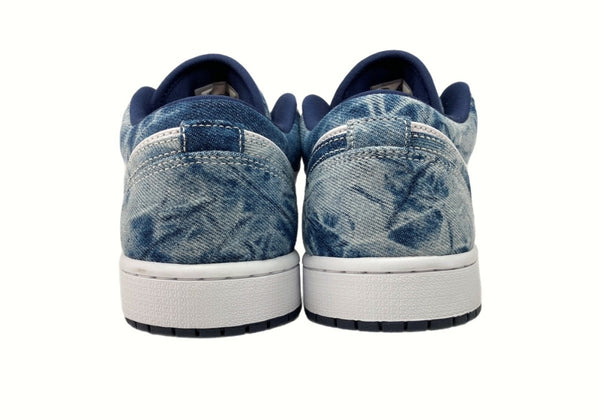 ナイキ NIKE 24年製 AIR JORDAN 1 LOW WASHED DENIM エア ジョーダン ウォッシュド デニム AJ1 ジャンプマン 白 青 CZ8455-100 メンズ靴 スニーカー ブルー 27.5cm 104S-641