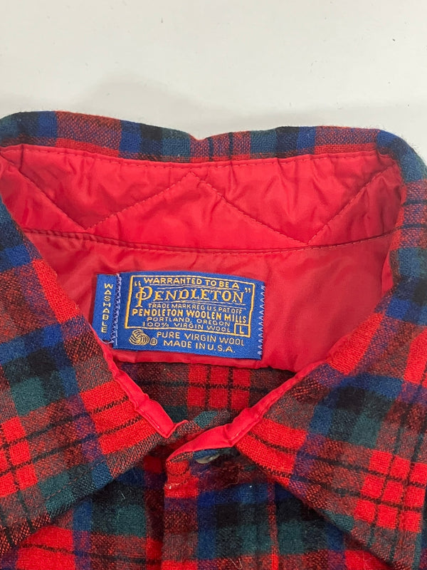 ペンドルトン PENDLETON 70's 70s 70年代 ボードシャツ ウールシャツ WOOL チェック  MADE IN USA アメリカ製 ヴィンテージ vintage 長袖シャツ レッド Lサイズ 101MT-3668