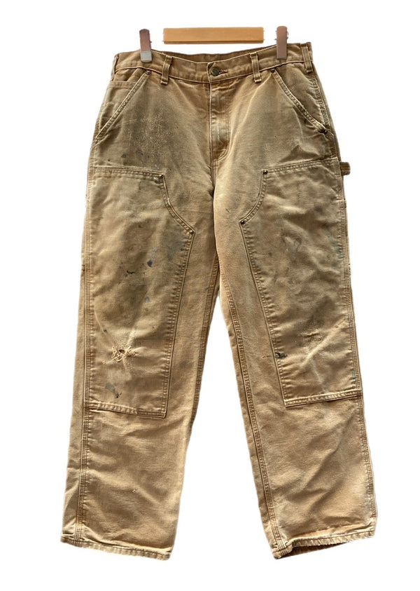 カーハート Carhartt Loose Original Fit ダブルニー ダック ペインターパンツ メキシコ製 フェード 茶 無地 ボトムスその他 ブラウン 32×30 104MB-358
